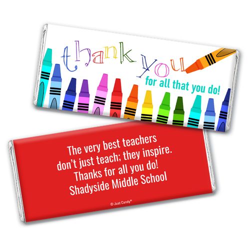 Personalized Thank You For All That You Do Crayon Art Assembled Chocolate Bar