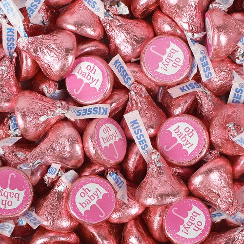 Girl Baby Shower Hershey's Kisses Candy 100 Pack- Oh Baby! - Assembled