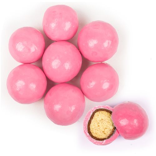 Premium Bright Pink Milk Chocolate Malted Milk Balls