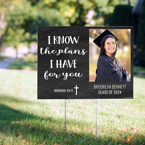 Personalized Religious Graduation Photo Yard Sign