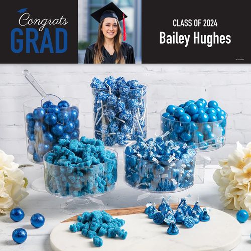 Personalized Blue Graduation Photo Candy Buffet