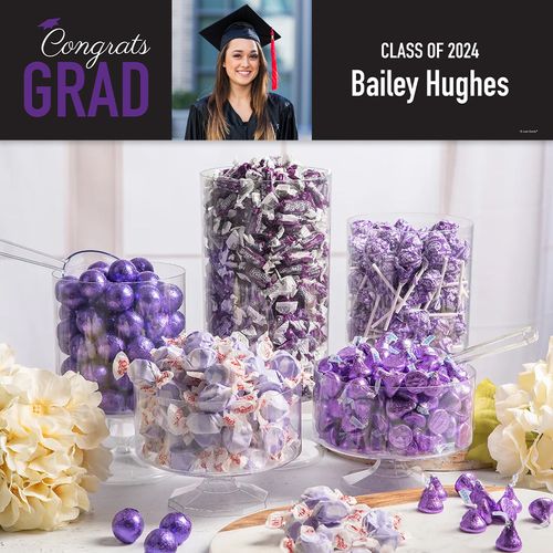 Purple Graduation Photo Candy Buffet