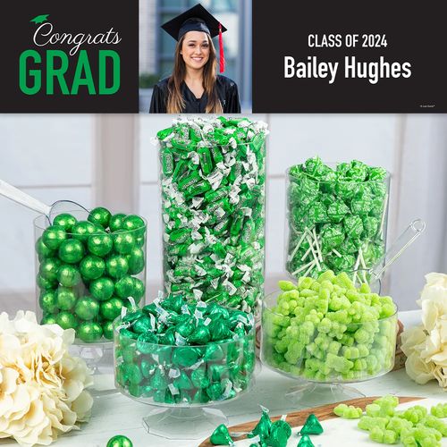 Green Graduation Photo Candy Buffet