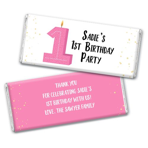 Personalized Gold One 1st Birthday Chocolate Bars