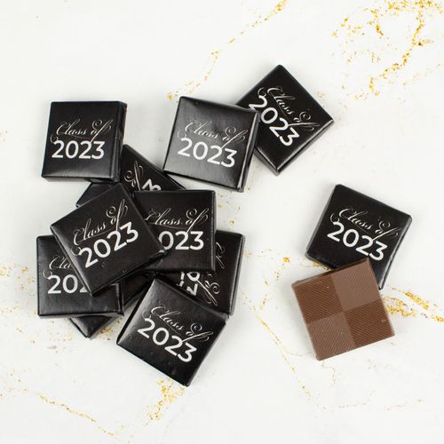 Black Graduation Belgian Chocolate Squares - 40 Pieces