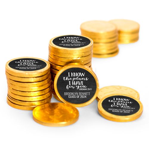 Personalized Religious Graduation Gold Chocolate Coins (84 Pack)
