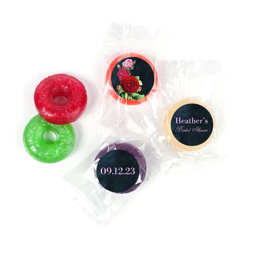Personalized Classic Pink and Red Roses Bridal Shower Favors - Custom LifeSavers 5 Flavor Hard Candy