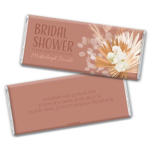 Personalized Floral Bridal Shower Invitation Chocolate Bar
