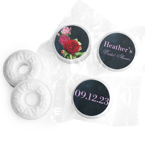 Personalized Classic Pink and Red Roses Bridal Shower Favor Life Savers Mints