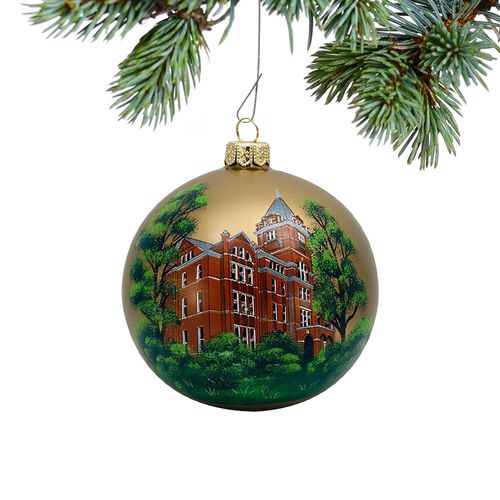 Glass Georgia Tech Campus Round Ball Holiday Ornament