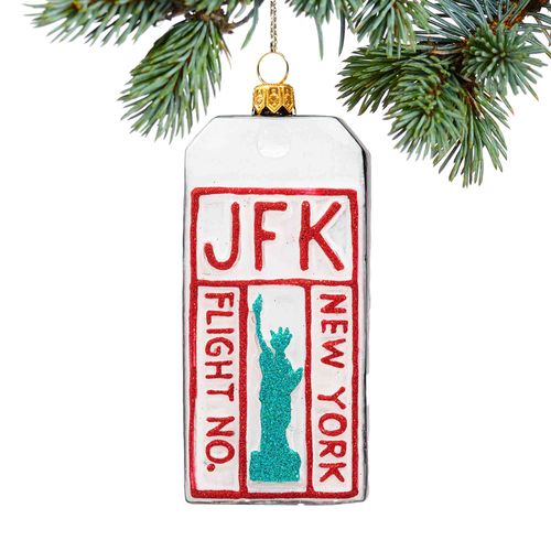 Glass Luggage Tag- New York Holiday Ornament