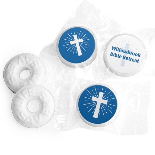 Personalized Religious Shining Cross Life Savers Mints