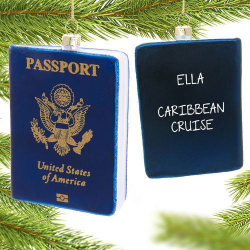 Personalized Passport-Cruise Holiday Ornament