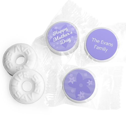 Personalized Mother's Day Purple Flowers Theme Life Savers Mints