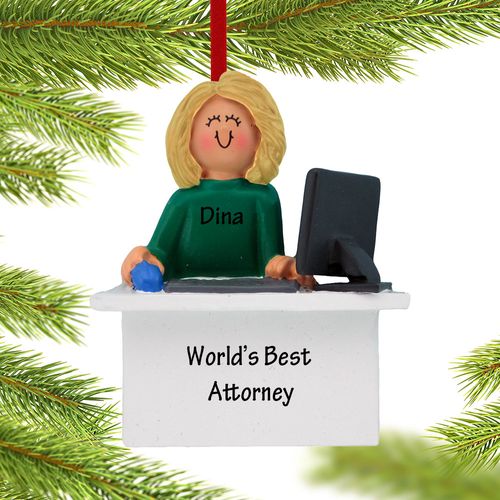 Personalized Attorney Female Holiday Ornament