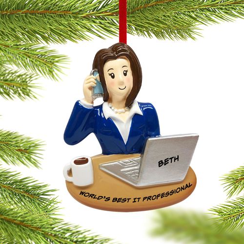 Personalized IT Professional Holiday Ornament