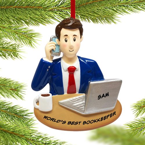 Personalized Bookkeeper Holiday Ornament