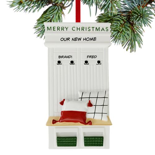 Personalized Mudroom New Home Couple Holiday Ornament