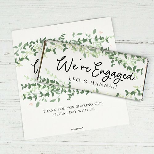 Personalized Wedding - We're Engaged Chocolate Bar Wrappers