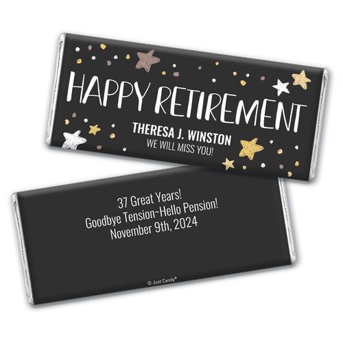 Personalized Happy Retirement Star Chocolate Bar