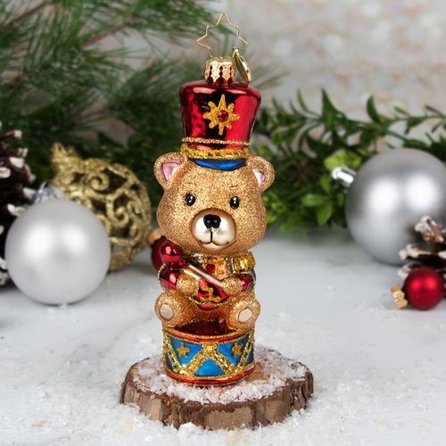 Christopher Radko Drummer Bear Holiday Ornament