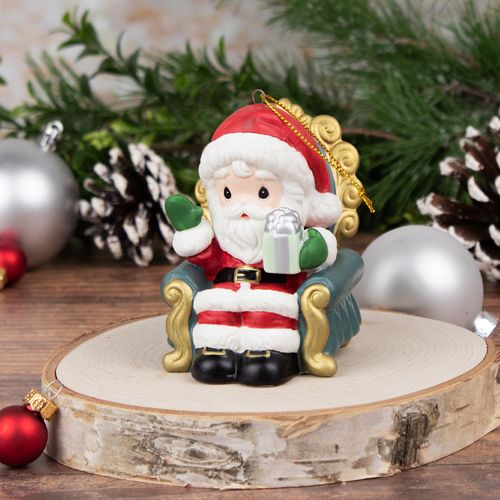 Precious Moments Santa With Gift Holiday Ornament