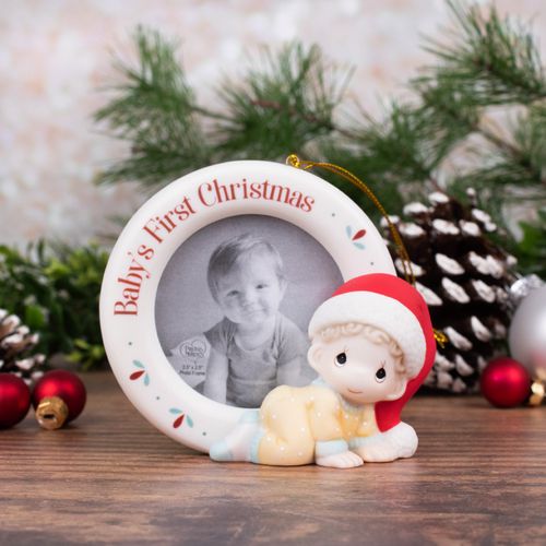 Precious Moments Baby's First Holiday Picture Frame Holiday Ornament