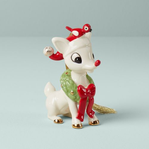 Lenox Rudolph And Cardinal Friends Holiday Ornament
