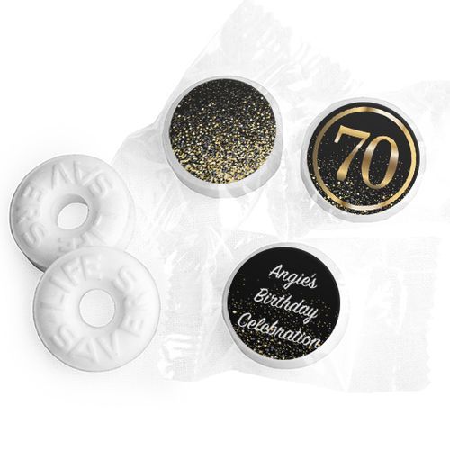 Personalized Life Savers Mints - Elegant Birthday Bash 70 with Logo