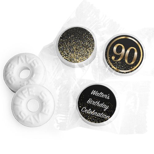 Personalized Life Savers Mints - Elegant Birthday Bash 90 with Logo