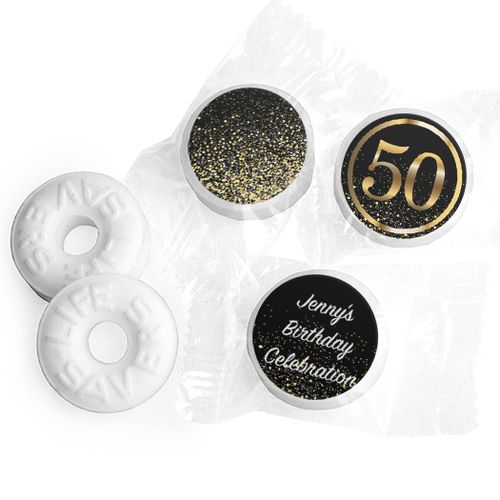 Personalized Life Savers Mints - Elegant Birthday Bash 50 with Logo