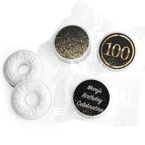 Personalized Life Savers Mints - Elegant Birthday Bash 100 with Logo