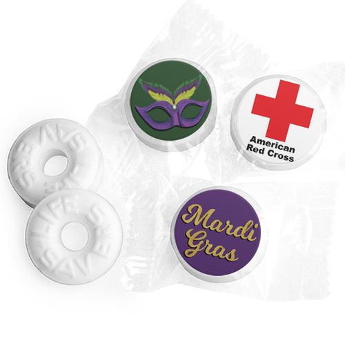 Personalized Life Savers Mints - Mardi Gras Add Your Logo
