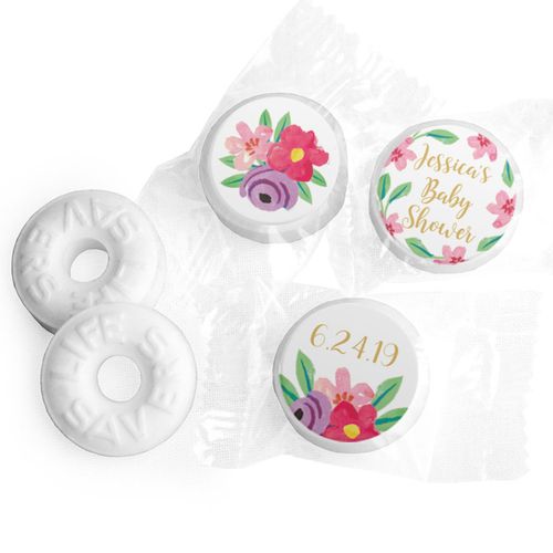 Personalized Bonnie Marcus Baby Shower Fun Floral Life Savers Mints