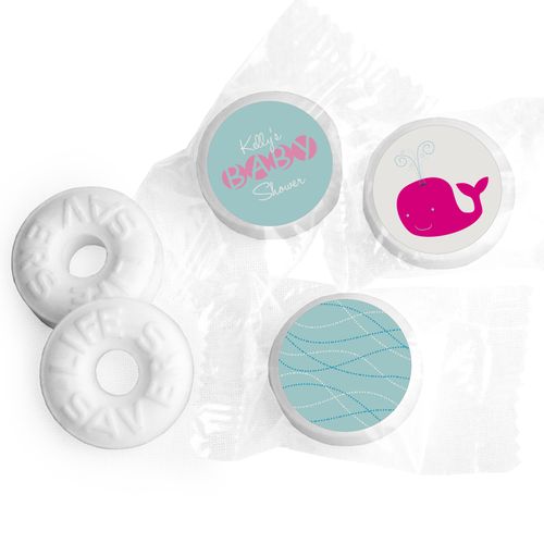 Baby Whale Personalized Baby Shower LIFE SAVERS Mints Assembled