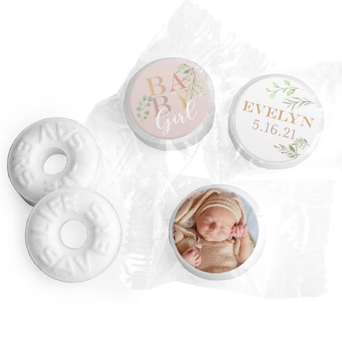 Baby Girl Personalized Baby Shower LIFE SAVERS Mints Assembled