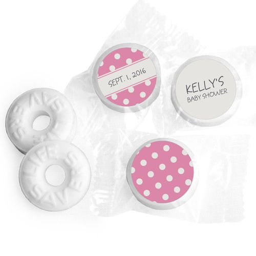 Polka Dot Personalized Baby Shower LIFE SAVERS Mints Assembled