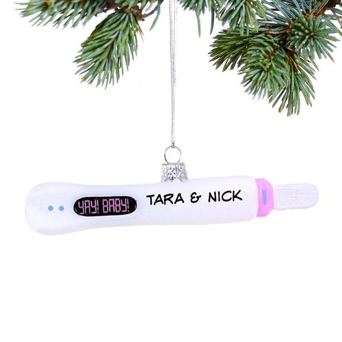 Personalized Yay Baby Pregnancy Test Holiday Ornament