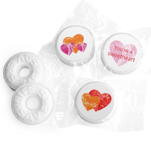 Valentine's Day Personalized Life Savers Mints Marble Hearts