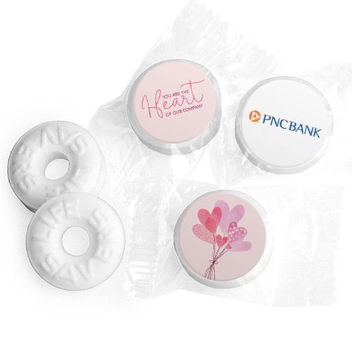 Personalized Valentine's Day Sending Hearts Add Your Logo Life Savers Mints