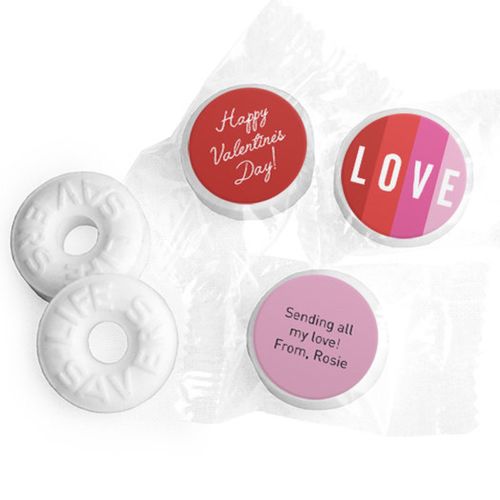 Personalized Valentine's Day Color Block Love Life Savers Mints