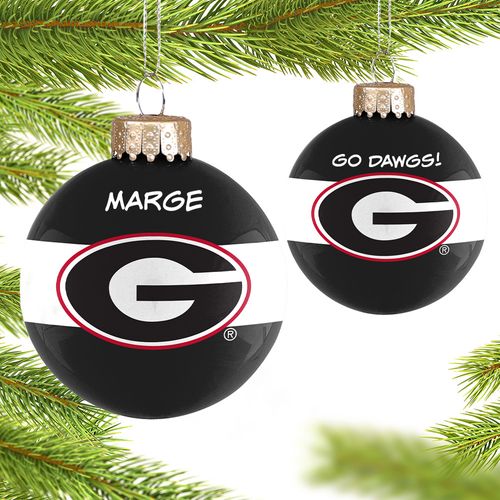 University of Georgia Glass Holiday Ornament