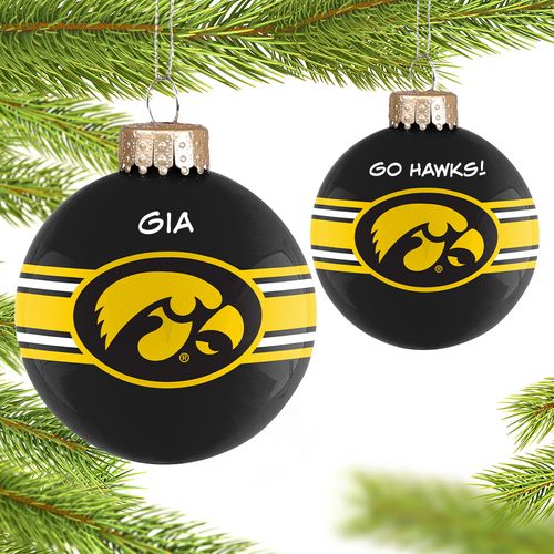University of Iowa Glass Holiday Ornament