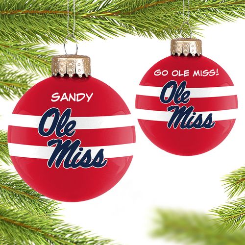 University of Mississippi Glass Holiday Ornament