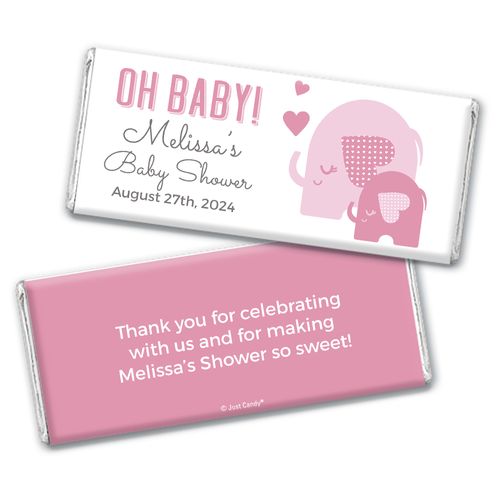 Personalized Elephant Hearts Chocolate Bar Baby Shower Favors