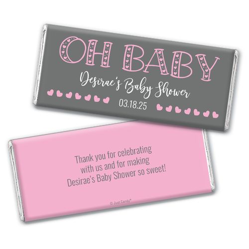 Personalized Oh Baby With Hearts Chocolate Bar