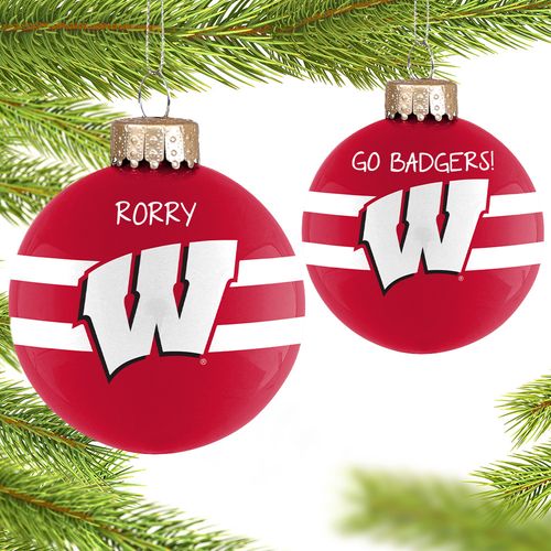 University of Wisconsin Glass Holiday Ornament