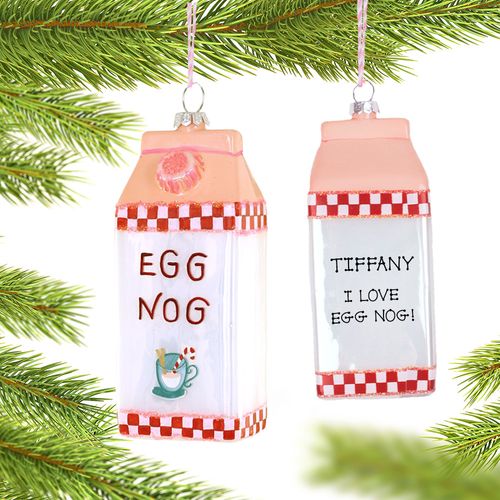 Personalized Egg Nog Holiday Ornament