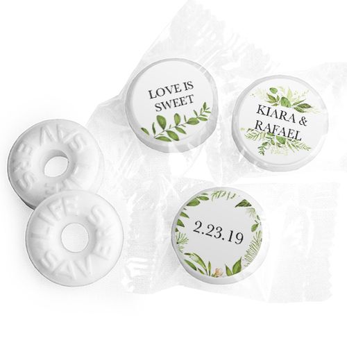 Personalized Life Savers Mints - Wedding Botanical Greenery