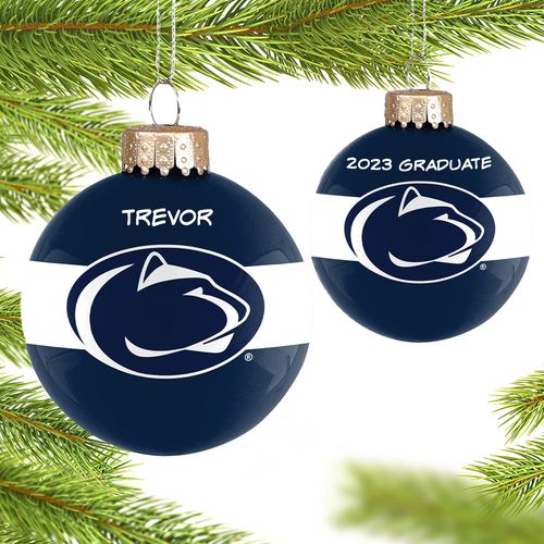 Personalized Penn State Glass School Holiday Ornament
